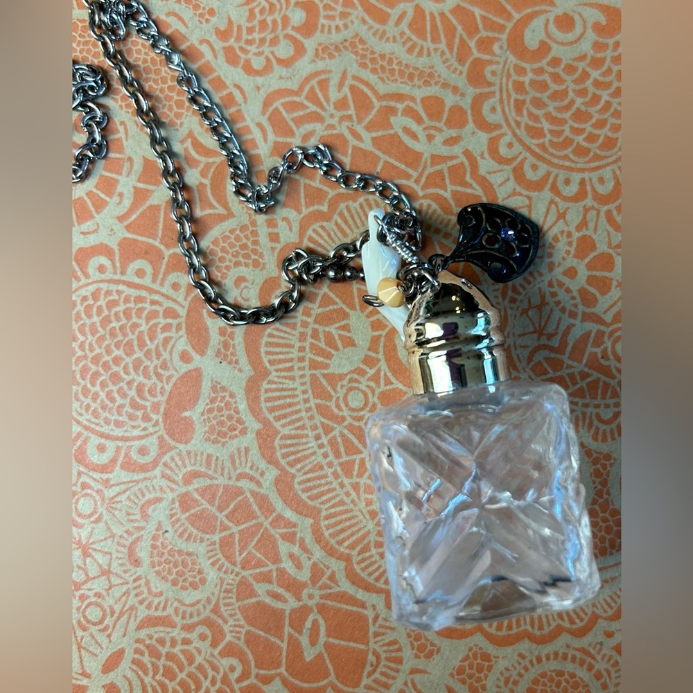 Vintage Repurposed Mini Crystal Salt Shaker Charm Necklace